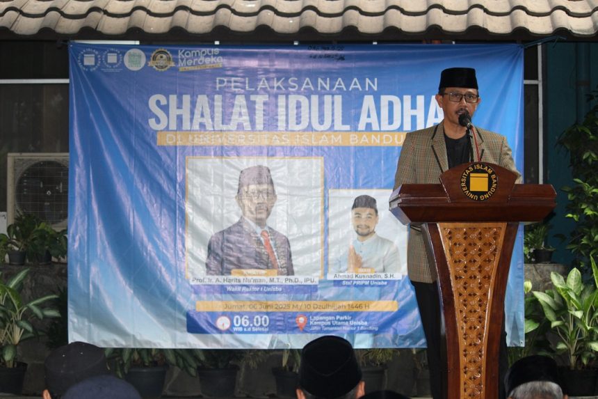 Wakil Rektor I Unisba Sampaikan Khutbah Penuh Makna pada Shalat Iduladha 1446 H
