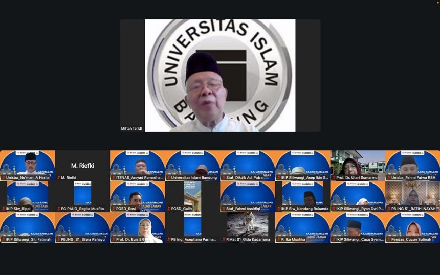 Universitas Islam Bandung (Unisba) berkolaborasi dengan Institut Teknologi Nasional (Itenas) menggelar Kajian Ramadan bersama Asosiasi Dosen Republik Indonesia (ADRI) Jawa Barat,  Jumat (6/3/2026) secara daring melalui Zoom Meeting. Kegiatan ini mengangkat tema “Ramadan, Bulan Prestasi”.