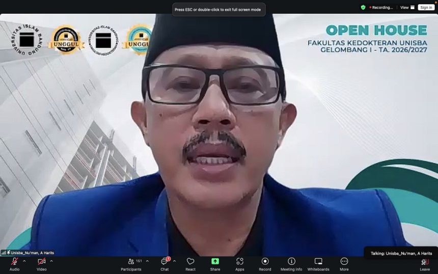 Open House FK Unisba Gelombang 1 TA 2026/2027 Digelar Daring, Tegaskan Komitmen Cetak Dokter Berkarakter 3M