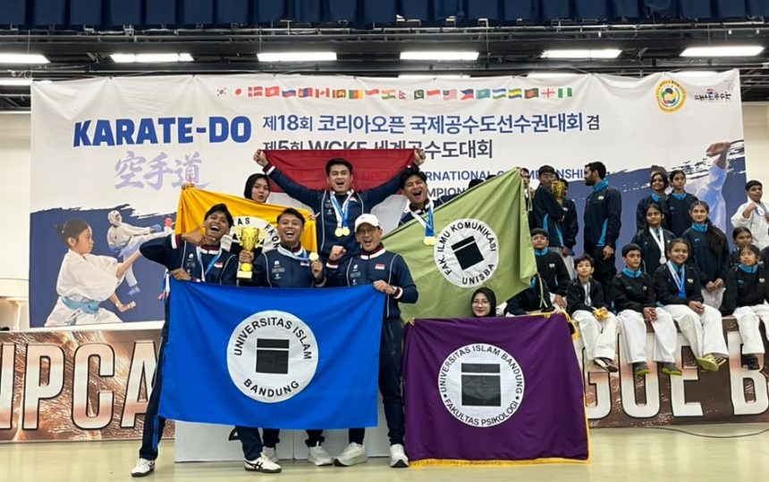 UKM Karate Unisba Ukir Prestasi di Korea Selatan, Bawa Pulang 6 Medali dan Rebut Gelar Juara Umum II