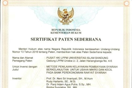 Unisba Raih Paten Sederhana Pertama Bidang Soshum, Dorong Hilirisasi Inovasi Riset