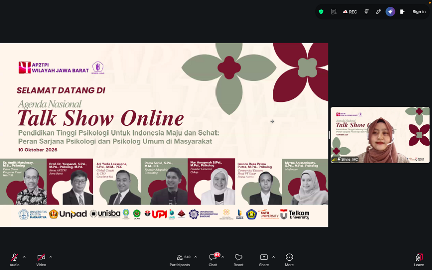 Fakultas Psikologi Unisba Tuan Rumah Talk Show Nasional: Membedah Peran Psikologi untuk Indonesia Maju dan Sehat